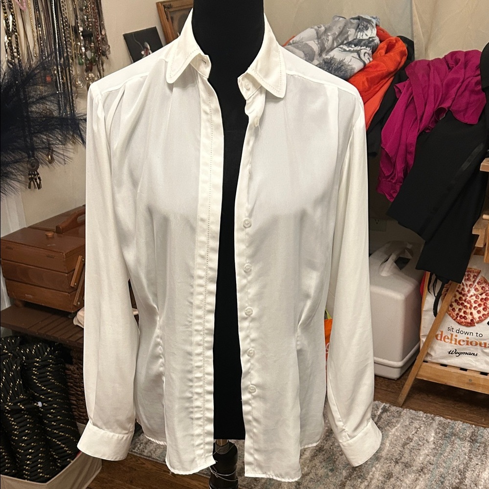 Classic White Button-Down Blouse